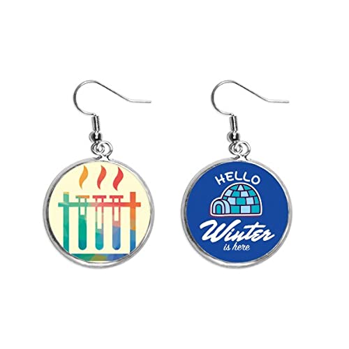 Pendientes tubo de ensayo con efecto de temperatura y brillo de hielo