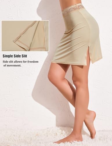 Image of Avidlove Half Slips for Women Underskirt Slip Skirt with Floral Lace Waistband