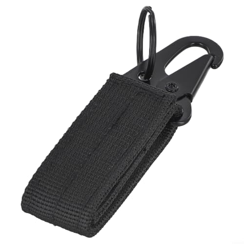 Vasiumic 10 clips de mosquetón para llaves, mini gancho de aleación de zinc con 25 mm de longitud, hebilla de llavero ligera para acampar al aire libre, equipo de senderismo (negro)