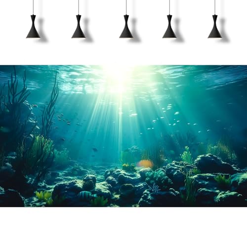 Image of Underwater Fish Tank Background Ocean Floor Coral Reef Aquarium Background Under The Sea Fish Tank Backgrounds Deep Ocean Aquatic Plants Tropical Fish Aquarium Backgrounds 48x20in