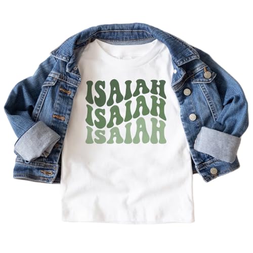 Groovy Green Boys Personalized Name Toddler Shirt - Retro Custom Name T-Shirt - Natural Toddler Youth Tee2