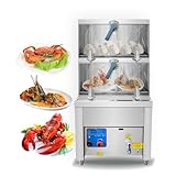 Wtecom Commercial Gas Multi-Functional Energy-Saving Steam Furnace,Seafood Steamer,Gas Steam Cooking System-Gas Type:LNG/LPG,Rapid-Heating,High-Efficiency,For Kitchens & Catering (2 door(4 layer))