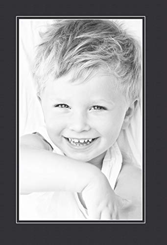 11x18 Smooth Black / Black Custom Mat for Picture Frame with 7x14 opening size (Mat Only, Frame NOT Included)