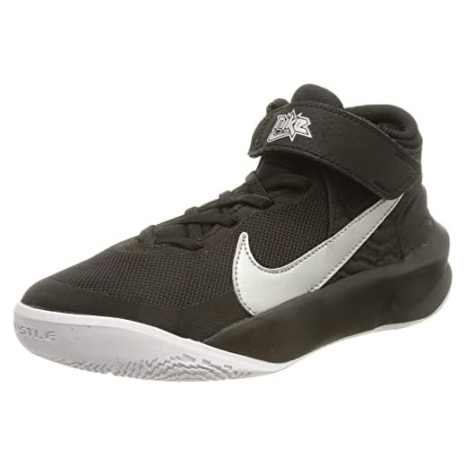 Nike Team Hustle D 10 Flyease Gymnastikschuh, Black Metallic Silver Volt White, 38.5 EU
