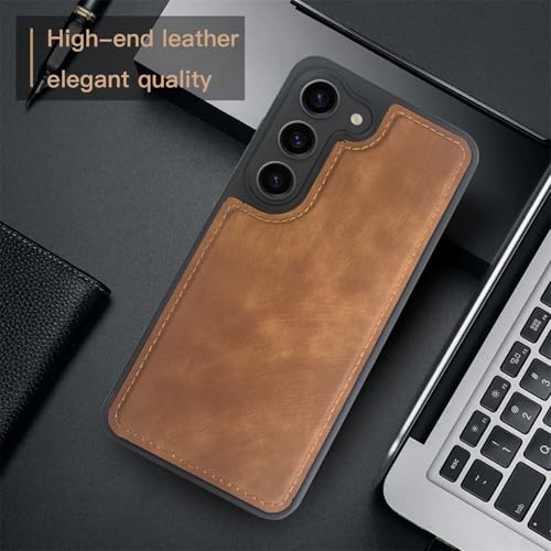 Image of A rtistque Premium Pu Leather Back Cover Case for Samsung Galaxy S23 Fe | Inner Fabric |Smooth Hand Feel | Drop Protection | Raised Camera Edge | Stylish Design | S23 Fe Back Cover - Brown