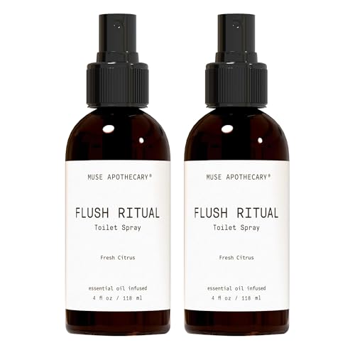 Muse Apothecary Flush Ritual - Aromatic &amp; Refreshing Toilet Spray, Use Before You Go, 4 oz, Infused with Natural Essential Oils - Fresh Citrus, Pack of 2