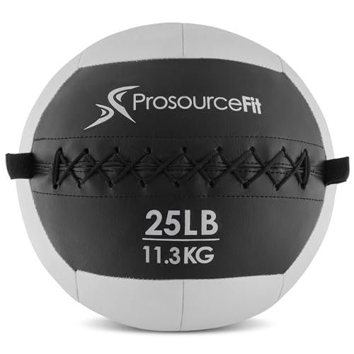 ProsourceFit Soft Medicine Balls, Wall Balls and Full Body Dynamic Exercises, Color-Coded Weights: 6, 10, 14, 20 lb.