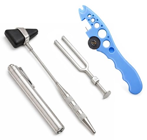 Image of HYZIK medical And examination euipments for medical use || doctor use.. (Pen torch & knee hammer & tuning fork 512 Hz & ampule cutter)