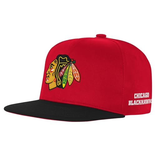 NHL Kids Youth 8-20 Official 2-Tone Snapback Hat Cap One Size (US Alpha One Size Chicago Blackhawks)