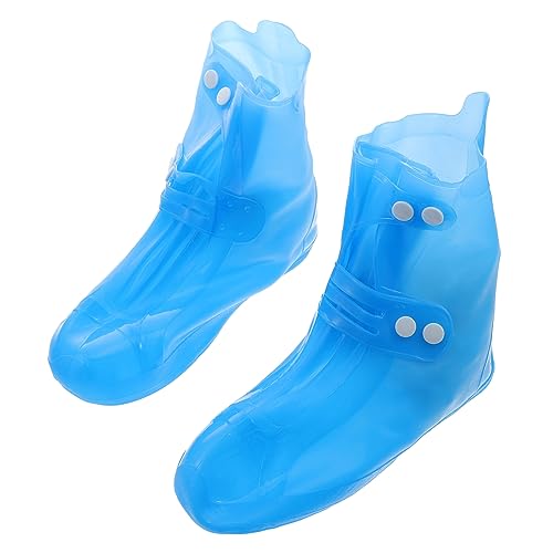 Luxshiny 1Pair Overshoes with Button Design Non Slip Biking Shoe Covers Thick Rain Protection for Men and Women