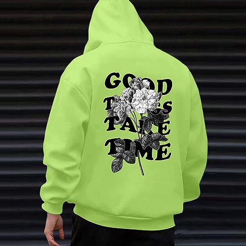 Oversized Hoodie for Men Rose Shape Print Pullover Tops Drop Shoulder Comfy Oversize Fashion Graphic2