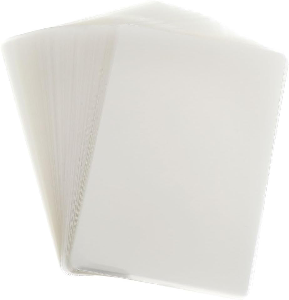 100sheets Protective Film Clear Laminating Pouches for Photos Thermal Laminating Sheets Glossy Finish Practical Plastic Sheets
