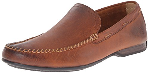 Image of Frye Lewis Venetian Loafers for Men Hand-Crafted with Antique Pull-Up Leather with Moccasin Construction, Full Rubber Outsole, and Modified Heel