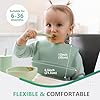 Cuddle Campus Set of 3 Silicone Bibs for Babies & Toddlers,Soft Adjustable Bibs with Pocket Food Catcher for Baby Girl,Boy(Set 1) #2