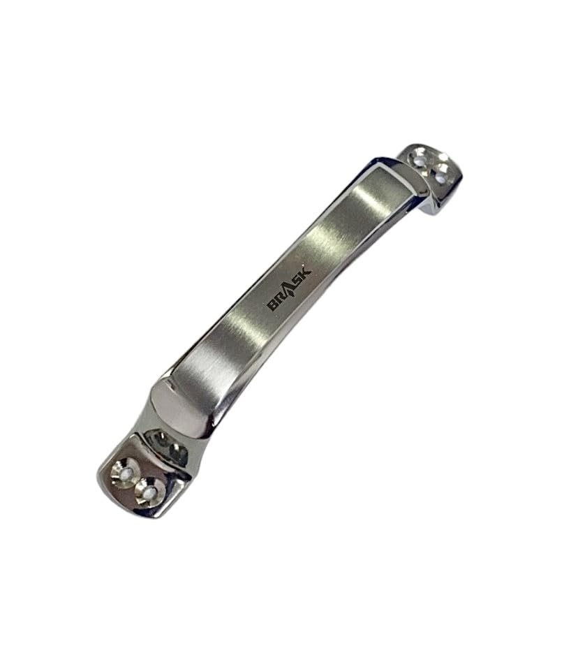 BRASK" Brass Window Handle NO. 310 | Brass Cabinet Handle | Drawer Handle | Door Handle with Screws (5 Inches (125 mm), Pack of 4, Silver Satin) (B0BCZ2TZG8) Amazon Price History, Amazon Price Tracker