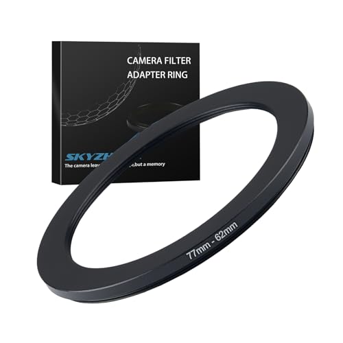 77mm to 62mm Step Down Ring Filter Adapter Metal Ring Step Down Rings Adapter Filter Compatible with All 62mm UV,CPL,ND,Lens Hood,Threaded Lens ect (77mm to 62mm)