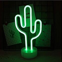 Lamparas Neon Amazon NIWWIN Letrero de luz de neón LED Decoración de pared Luz de noche USB/Neón con pilas para Navidad Regalo de cumpleaños Fiesta Niños Sala de estar Decoración de boda (Cactus)