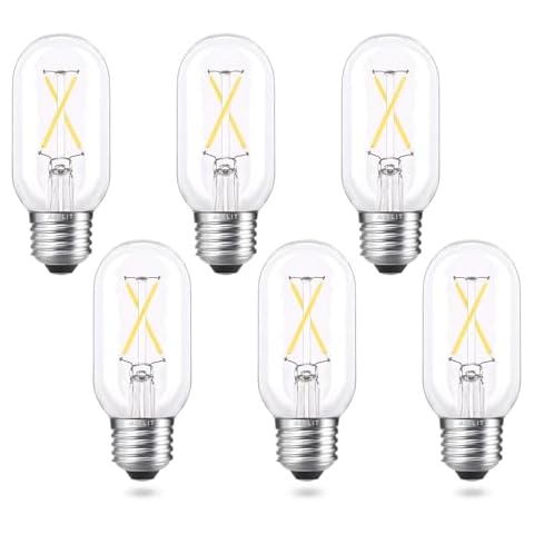 AIELIT T45/T14 E26 Light Bulbs 25 Watt Equivalent, Dimmable, Clear Natural White 4000K, 2W Daylight Tube LED Bulbs for Home Mason Jars Ceiling Fan Hanging Pendant Lamp Chandelier, 6-Pack Cover