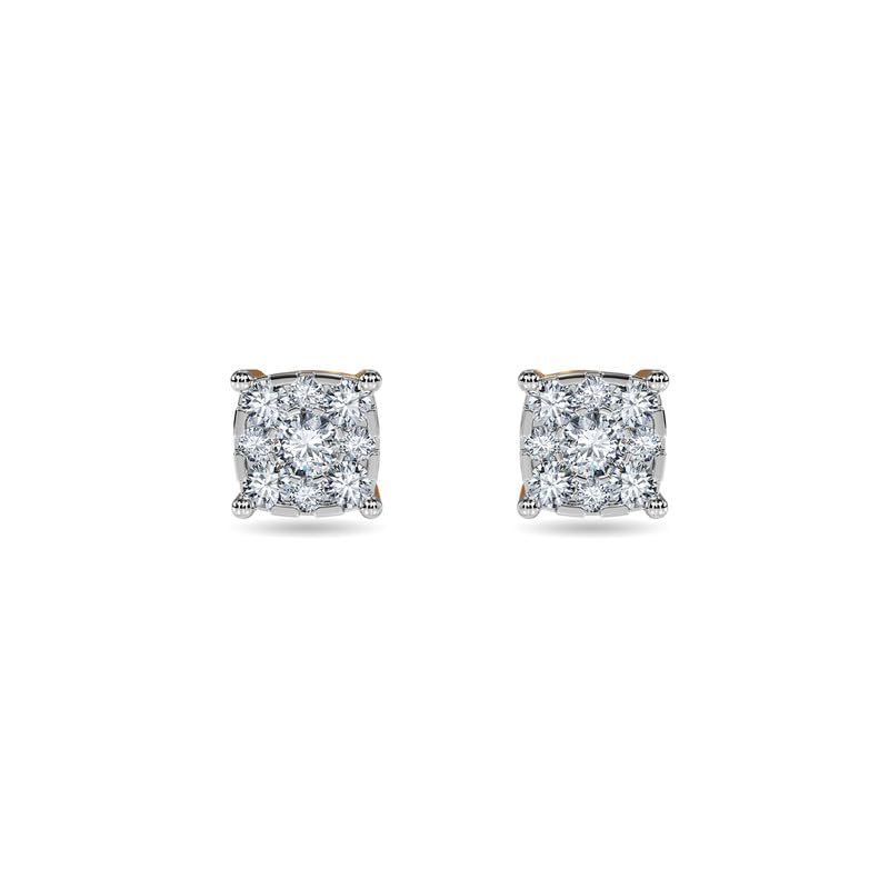 Image of Kisna 18 KT Samana Rose Gold Natural Diamond Earrings For Women