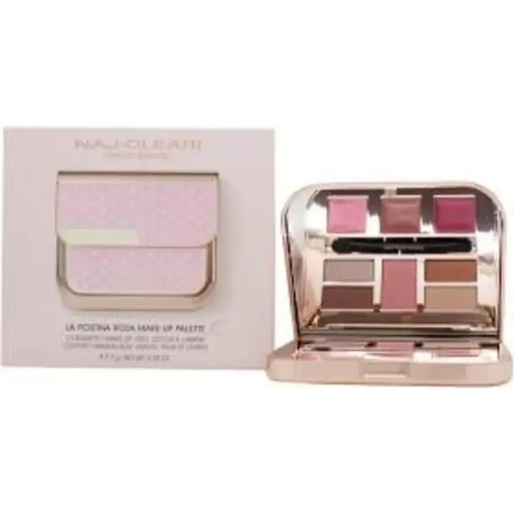 Naj Oleari Set: Powder Blush + 4 Eyeshadows + Brush + Lip Gloss + 2 Lipsticks + Double Lip Brush