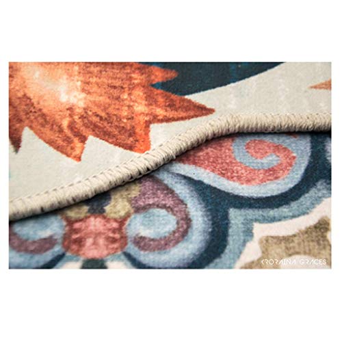 Tapis de lit anti-décoloration et tapis rond facile à nettoyer
