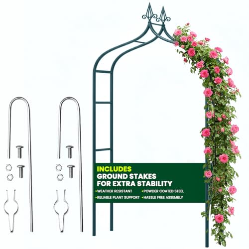 Metal Garden Arch with Ground Stakes