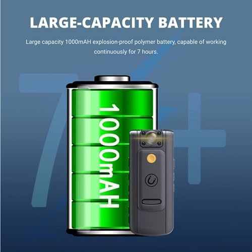 Miniatura 6 de YUNSEITY Mini cámara corporal, cámara HD desgastada con lente giratoria de 180 y clip trasero, visión nocturna, detección de movimiento, cámara de