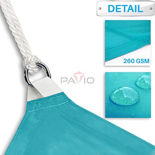 Patio Paradise 10' x 24' Waterproof Sun Shade Sail Rectangle Shade Cloth with Grommets, 260 GSM Patio Canopy Awning 95% UV Block for Backyard Deck Pergola Replacement Cover, Turquoise, Customized
