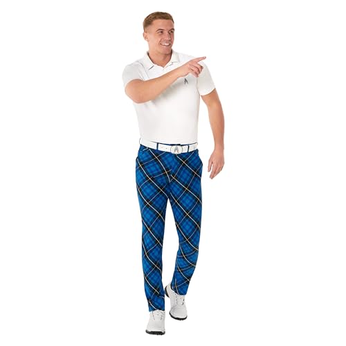 Royal & Awesome Mens Golf Pants, Golf Pants Men Relaxed Fit, Plaid Pants Men3
