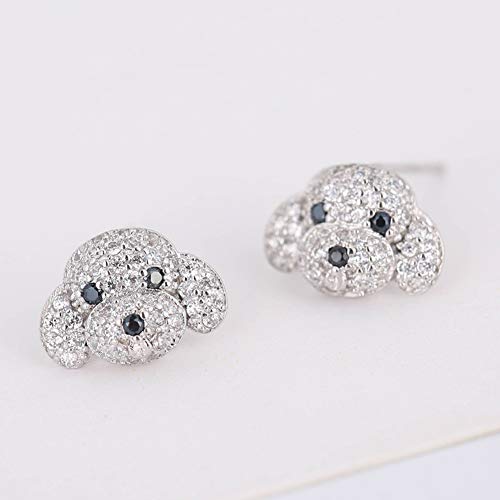Oidims Cute Dog 925 Sterling Silver Cubic Zircoina Post Stud Earrings for Girls Teens Women Hypoallergenic Fashion Dainty Rhinestone Crystal Best Friend Animal CZ Jewelry Birthday Valentine's Day Gift2