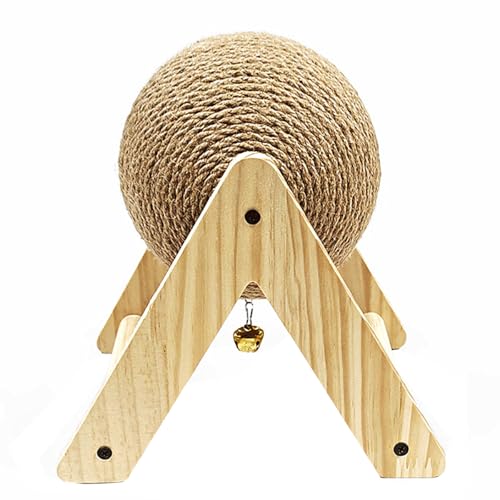 Namvo Pet Kratzball gegen Langeweile, kaufester Sisalball mit Zwergohr-Ohr, geeignet für Hunde und Katzen