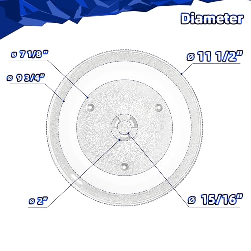Image of 11.5 inch Microwave Glass Plate Compatible With 11 1 /2 inch Samsung Microwave Glass Turntable Plate DE63-00624A DE63-00536A