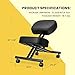 Ergonomic Kneeling Chair Adjustable Stool with Thick Foam Cushions and Smooth Gliding Casters for Home, Black