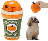 FONBALLOON PARTY Hide and Seek Plush Dog Toy, 2 in 1 Crinkle Interactive Squeaky Bundle Pack, Pumpkin Toy for Small Medium Dogs, Orange