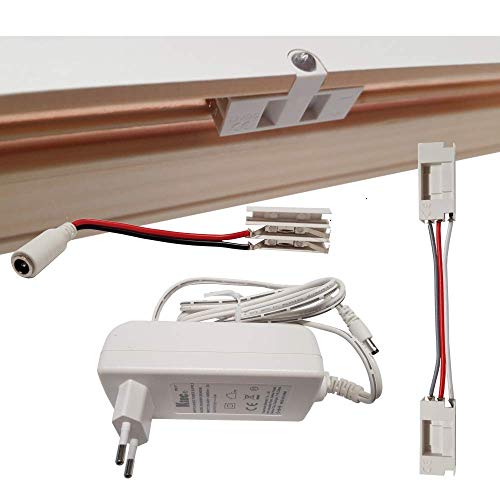 Preisvergleich Produktbild LED Licht Fuß- u. Sockelleisten Starterpaket 2,5m Warmweiß Lichtleiste Sockelleiste mit Licht Luxus