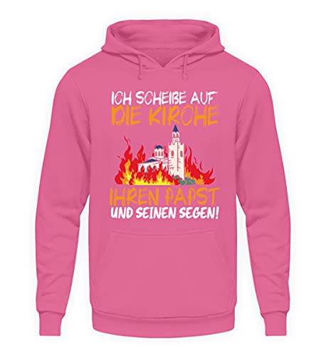 Sweat à capuche unisexe Ich scheiße auf die Kirche rose XXL streetwear confortable