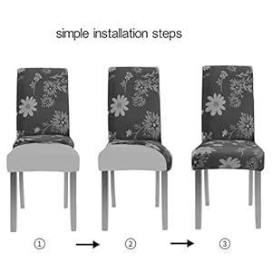 Stretch Dining Chair Covers Removable Washable Seat Parson Chair Protector Slipcover for Dining Room,Party,Banquet,Hotel,Ceremony Set of 4 (Style 02) Stretch Dining Chair Covers Removable Washable Seat Parson Chair Protector Slipcover for Dining RoomPartyBanquetHotelCeremony Set of 4 Style 02