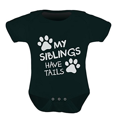 Image of Tstars My Siblings Have Tails Dog Cat Funny Sayings Infant Baby Boy Girl Bodysuit