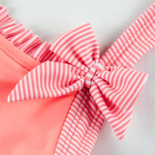 Julysand Toddler Girls Orange One Piece Swimsuit Sequin Unicorn Swimwear Bow Ruffled Bathing Suit4