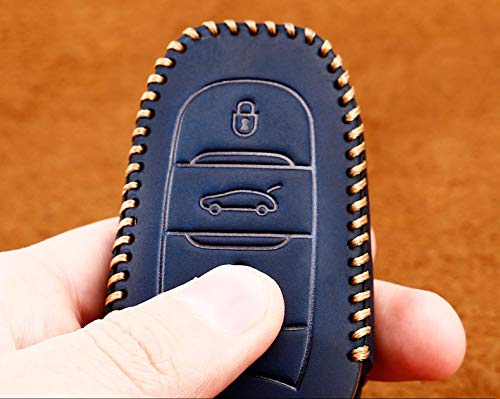 Coque de clé Peugeot cuir étui protection porte-clés télécommande 3 boutons - 7