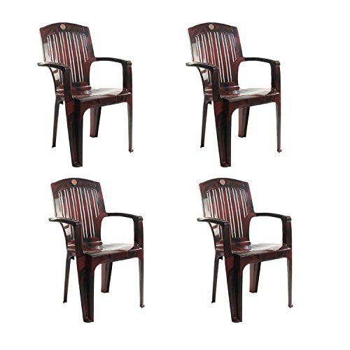 Image of CELLO Comrade Set of 6 Chairs (Rose Wood) | Strong and Durable | Easy to Clean | Chair for Living Room, Bed Room, Kitchen, Office Room, Outdoor | 3 Years Warranty