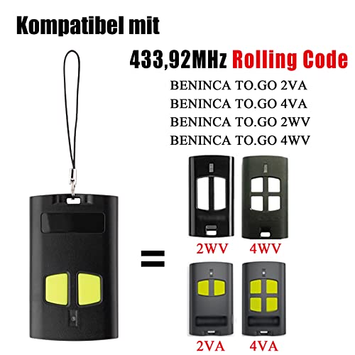 YuliSpy 433MHz Rolling Code remote control compatible with TO GO 2WV 4WV 2VA 4VA Handheld transmitter (1 Pack) - Image 2