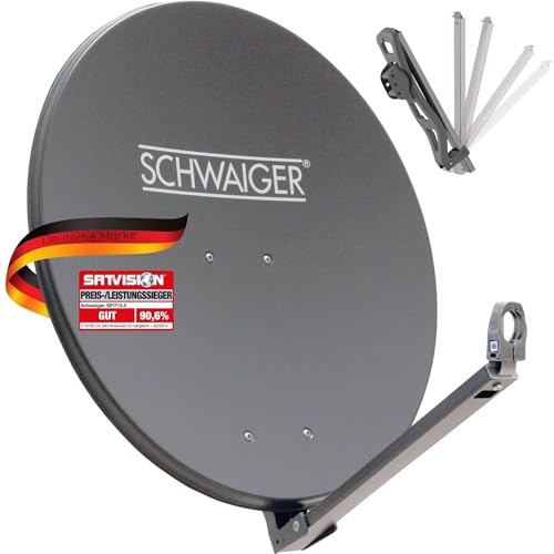 SCHWAIGER 227 Antena parabólica Antena parabólica Offset Brazo Soporte LNB Soporte de mástil Antena parabólica Sistema Sat Acero 74,5 x 84,5 cm Antracita