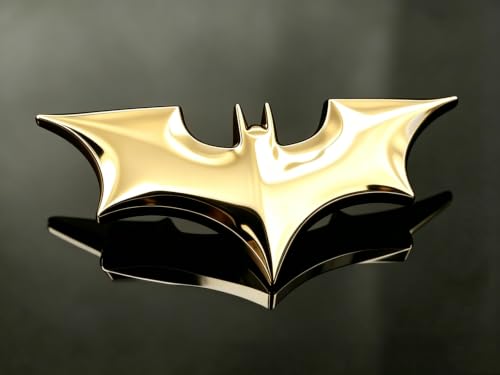 Image of 3D Spider Chrome Emblems Badges Sticker Car Vehicle, Truck, Motorcycle, RV, Scooter, SUV, Door, Window, Room, Wall and More Decoration (Yellow Batshape)