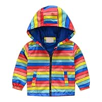 Kids Lightweight Rain Jackets Cartoon Dinosaur Cute Zip up Hooded Raincoat Baby Boys Girls Thin Casual Windproof Waterproof Windbreker Outwear with Pockets (Yellow, 18-24 Months)