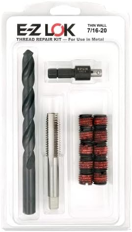 E-Z LOK EZ-310-720 Thread Repair Kit for Metal Carbon Steel Threaded Inserts 7/16-20 and Installation Tools