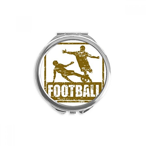 Miroir de poche football tacles glissés rond de 2,6 pouces