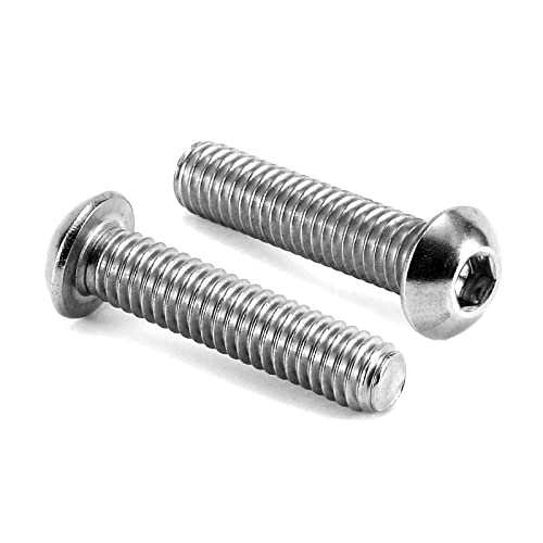 Image of 5 /16-18 x 1-3 /8 inch Button Head Socket Cap Bolts Screws, 10Pcs 304 Stainless Steel 18-8, Allen Hex Drive, Bright Finish by SG TZH(with Hex Spanner)