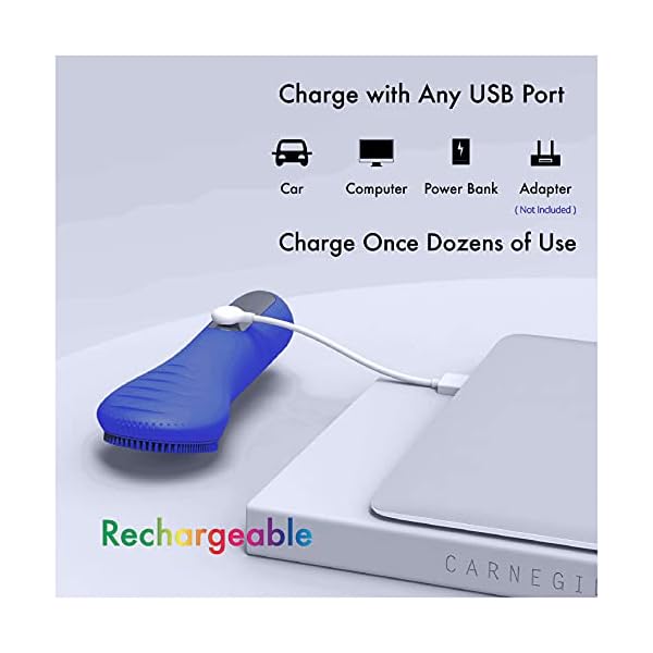 Sonic-Facial-Cleansing-Brush-Waterproof-Face-Scrub-Brush-for-Men-Women-Rechargeable-Face-Brushes-for-Cleansing-and-Exfoliating-Electric-Face-Scrubber-Cleanser-Brush-Blue NÃ¥graCoola CLIE Facial Cleansing Brush, Waterproof and Rechargeable Face Scrub Brush for Men & Women, Cleansing, Exfoliating and Massaging, Electric Face Scrubber - Blue
