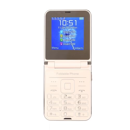 Lättanvänd Flip Senior Mobiltelefon med Högupplöst Kamera (Guld)